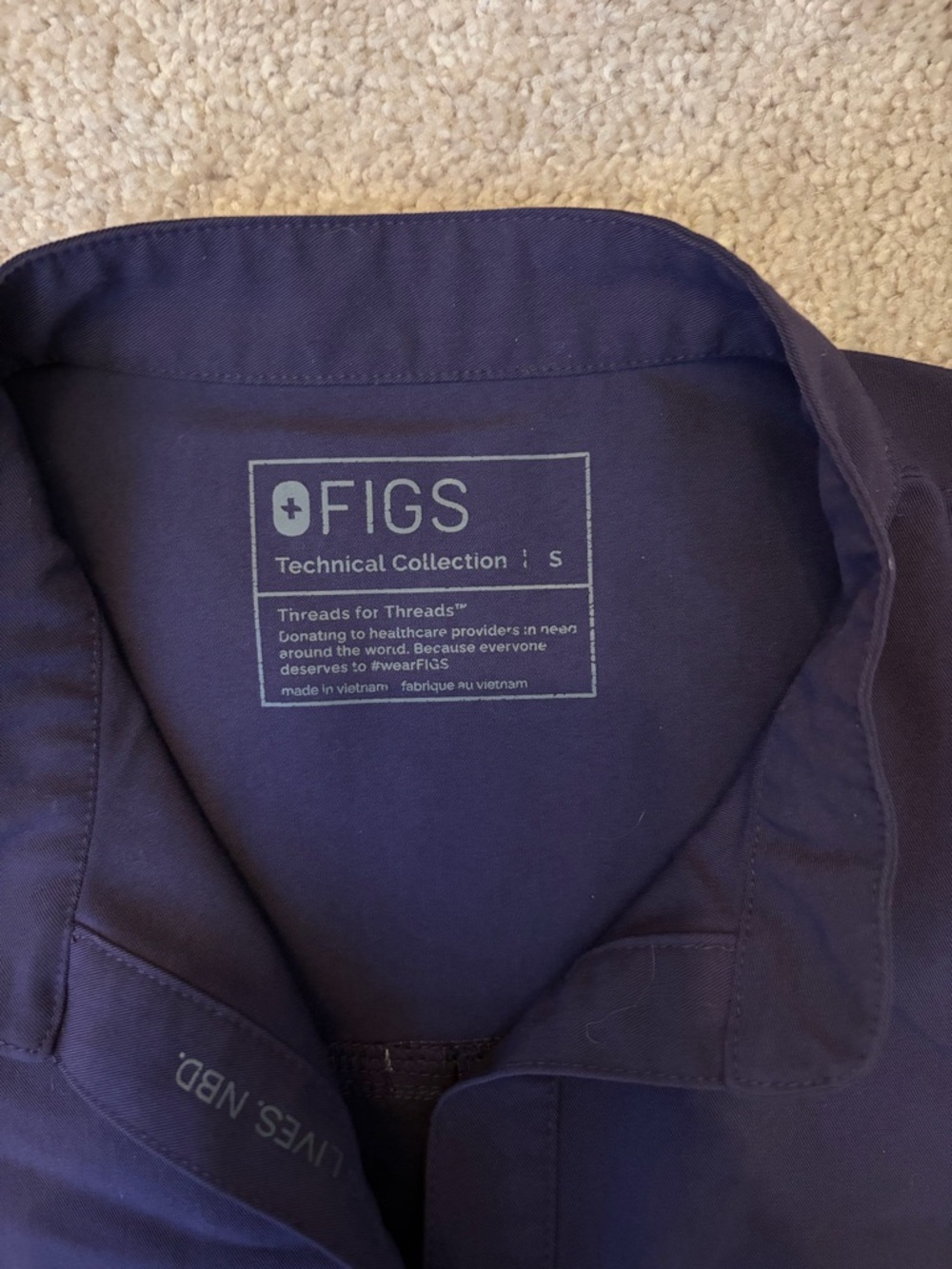 FIGS Rafaela Purple Shadow Small Top - TOP ONLY - Picture 2 of 3